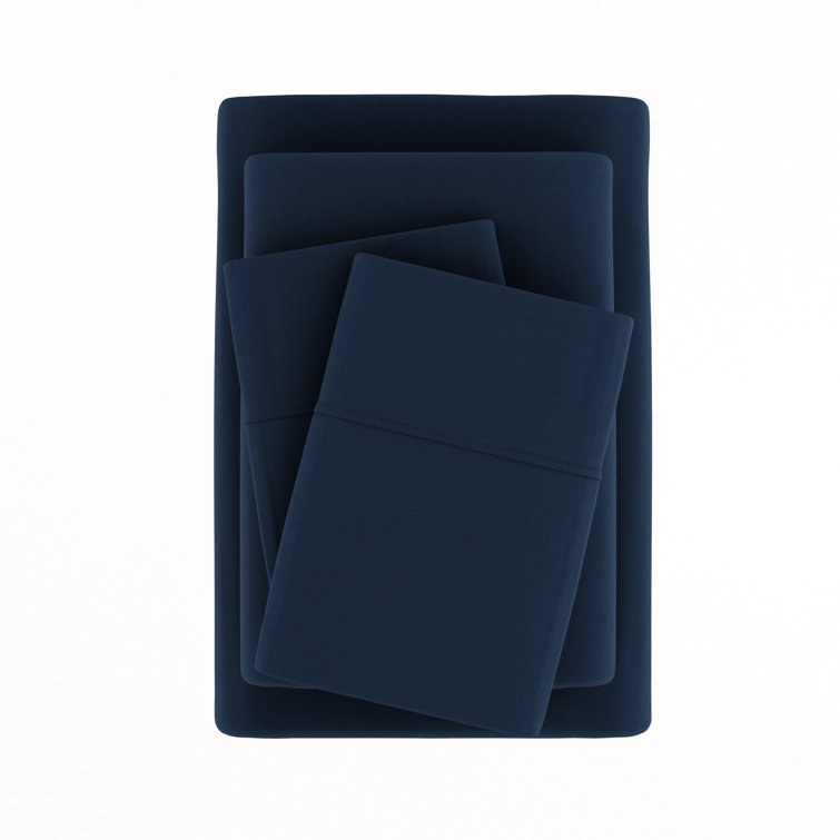 Navy Twin XL Deep Pocket Microfiber Sheet Set
