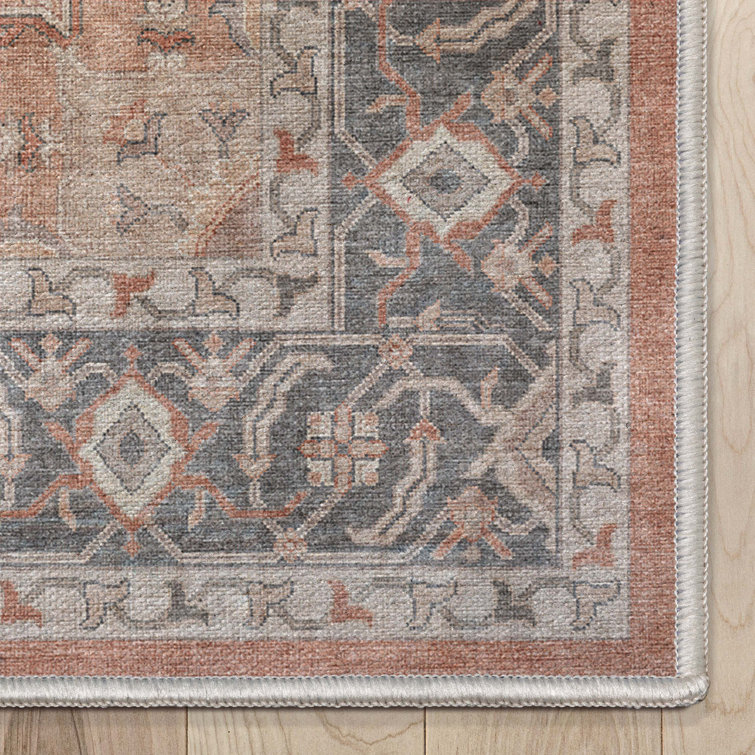 Apollo Red and Gray Vintage Persian Flat-Weave Rug