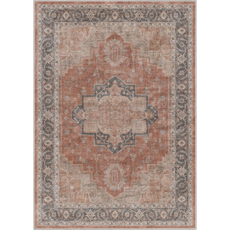 Apollo Red and Gray Vintage Persian Flat-Weave Rug