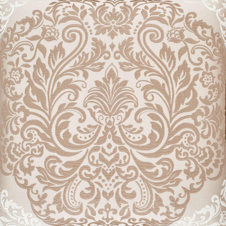 King Ivory and Gold Damask Comforter Set with Shams
