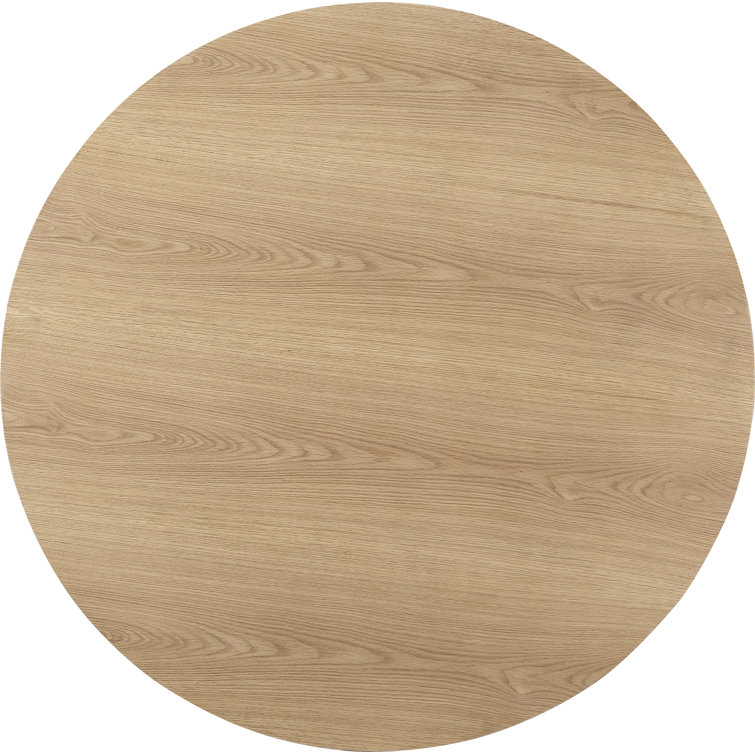 Oak Round Pedestal Dining Table with Gloss Finish