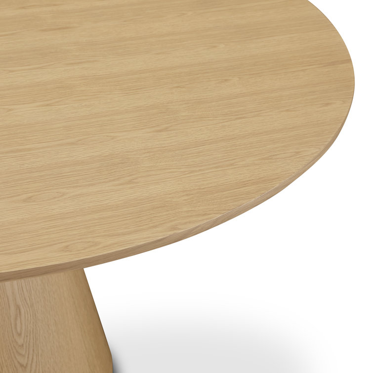 Natural Oak Round Dining Table with Flared Base