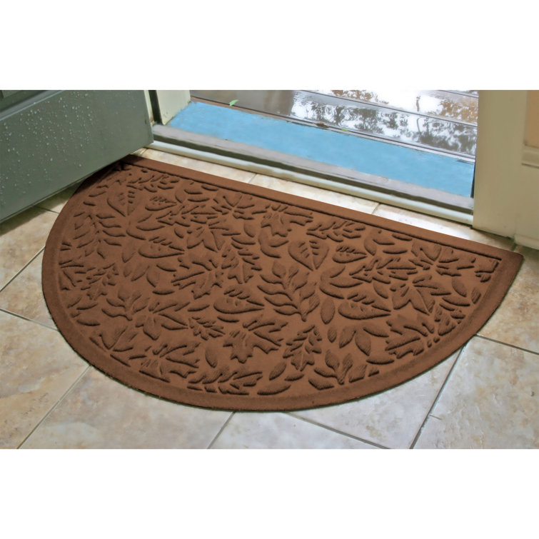 Dark Brown Semi-Circle Rubber Outdoor Fall Door Mat