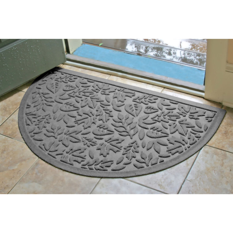Medium Gray Rubber Semi Circle Fall Outdoor Door Mat