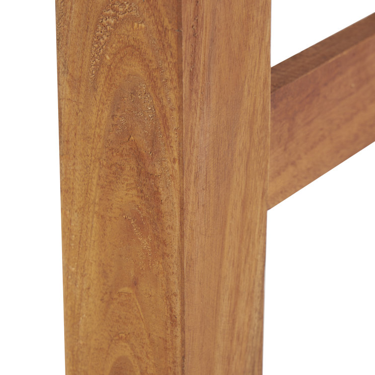 Rustic Trestle-Legged Pale Brown Wood Storage Bench
