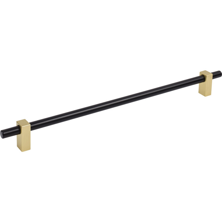 Matte Black and Brushed Gold Modern Bar Pull with Mounting Hardware