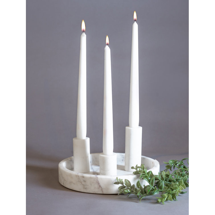 Gray Marble 3-Piece Votive Candle Holder Set