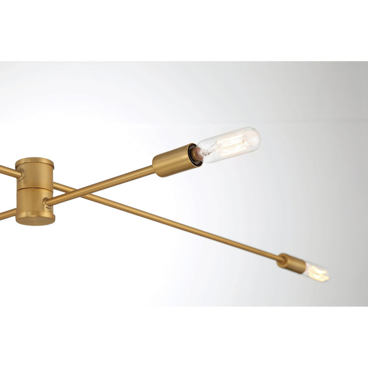 Warm Brass 12-Light Adjustable Sputnik Chandelier
