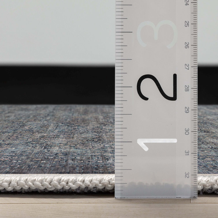 Asha Juliette Blue Chenille 8' x 10' Washable Area Rug