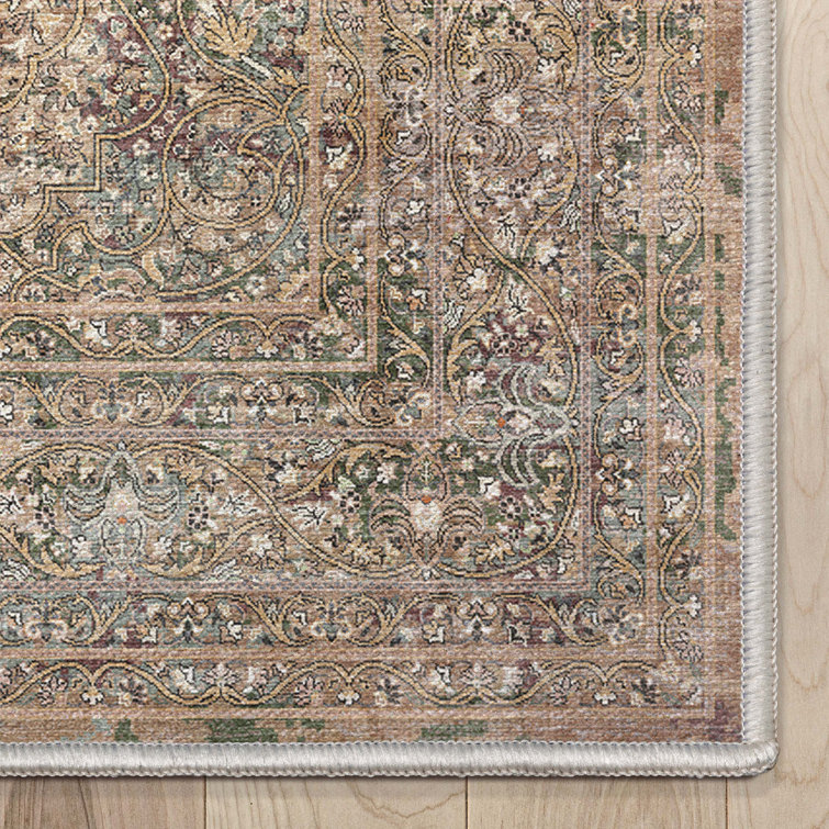Vintage Red Medallion Chenille Reversible 5' x 7' Rug