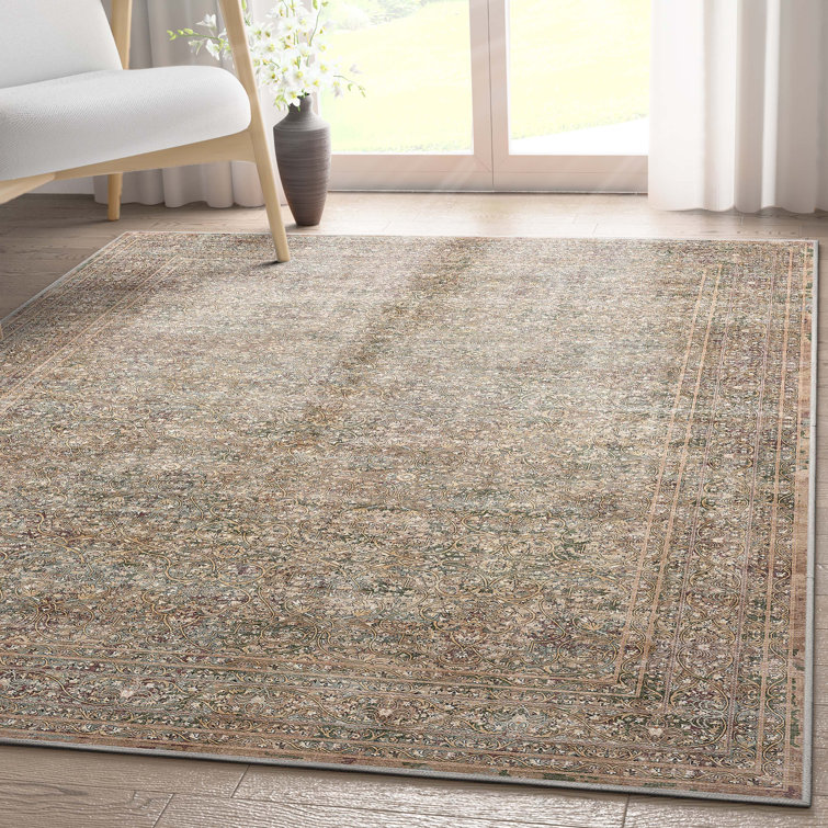 Vintage Red Medallion Chenille Reversible 5' x 7' Rug