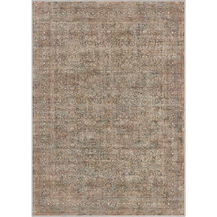 Vintage Red Medallion Chenille Reversible 5' x 7' Rug