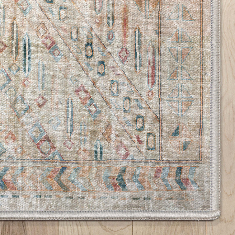 Asha Vintage Ivory 6' x 9' Tribal Chevron Flat-Weave Rug