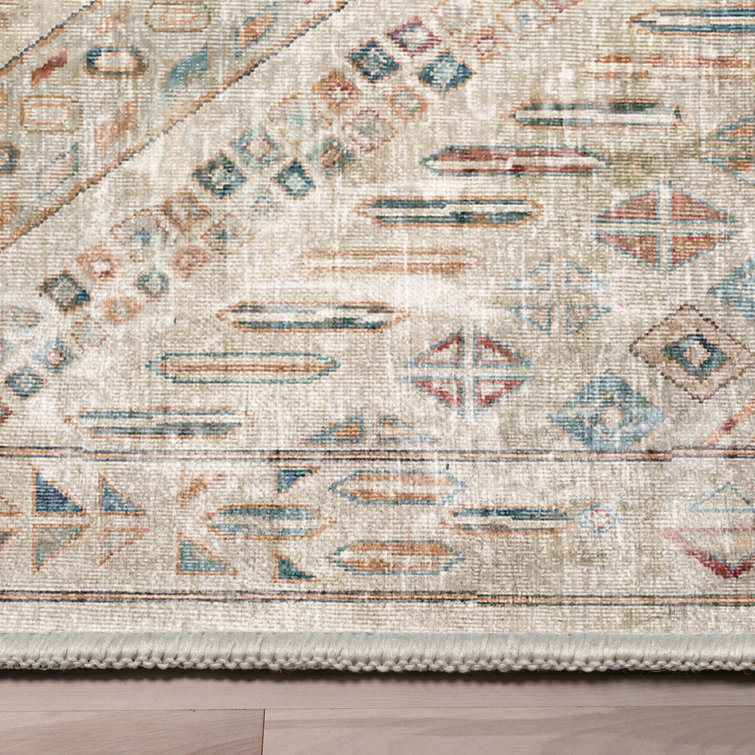 Asha Vintage Ivory 6' x 9' Tribal Chevron Flat-Weave Rug