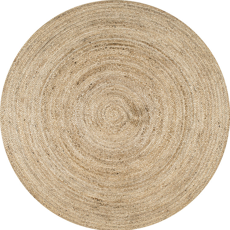 Handmade Natural Jute Round Area Rug, 6' x 6'