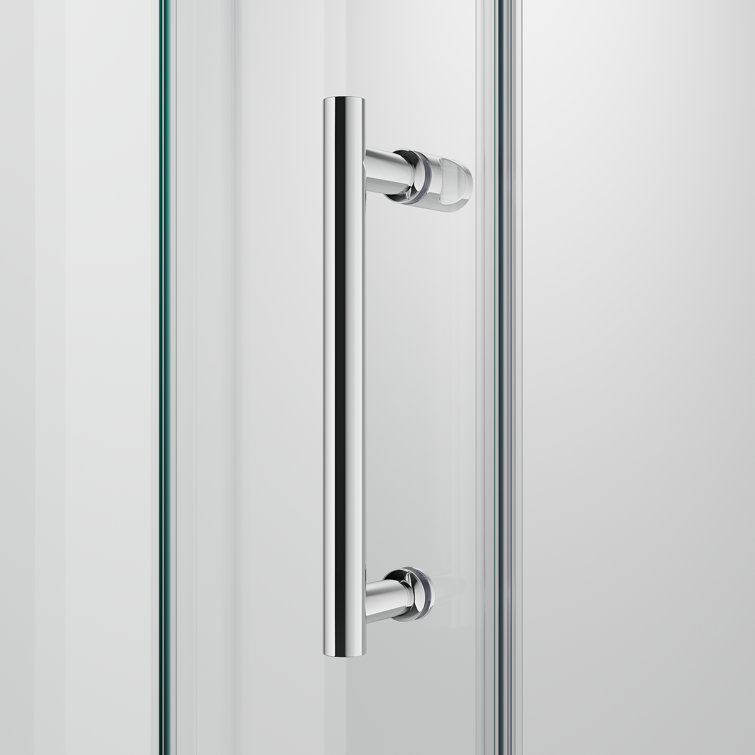Chrome Frameless Sliding Shower Door with Clear Glass