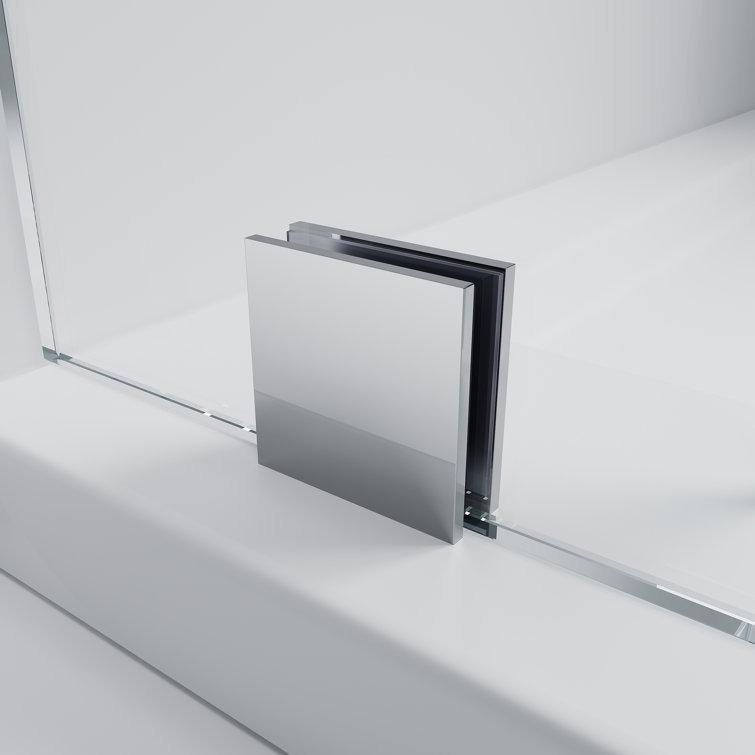 Chrome Frameless Sliding Shower Door with Clear Glass