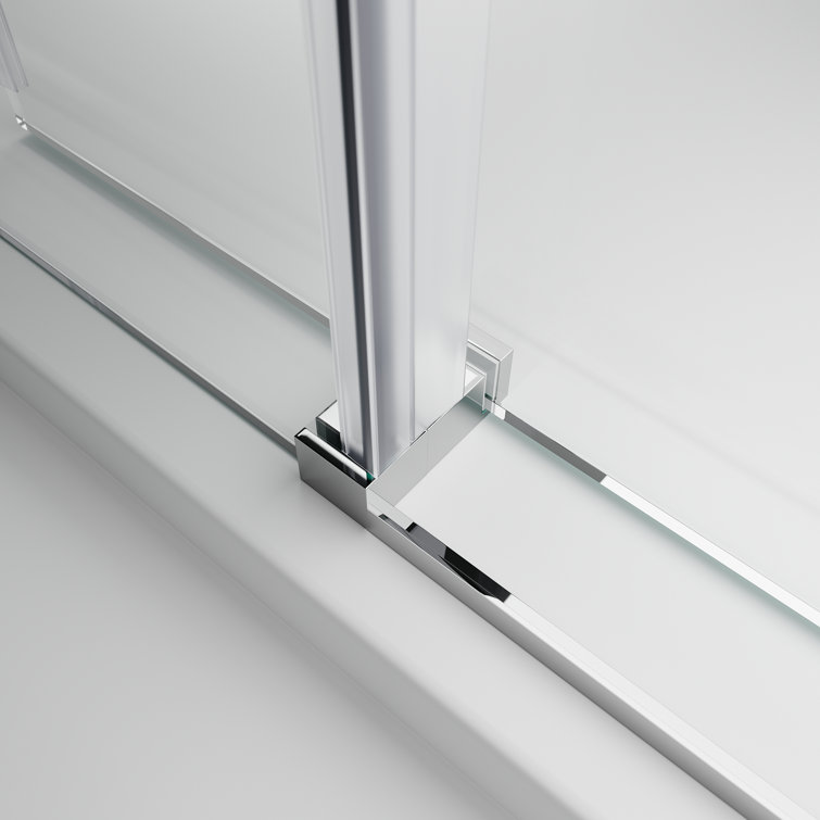 Chrome Frameless Sliding Shower Door with Clear Glass