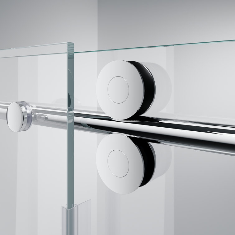 Chrome Frameless Sliding Shower Door with Clear Glass