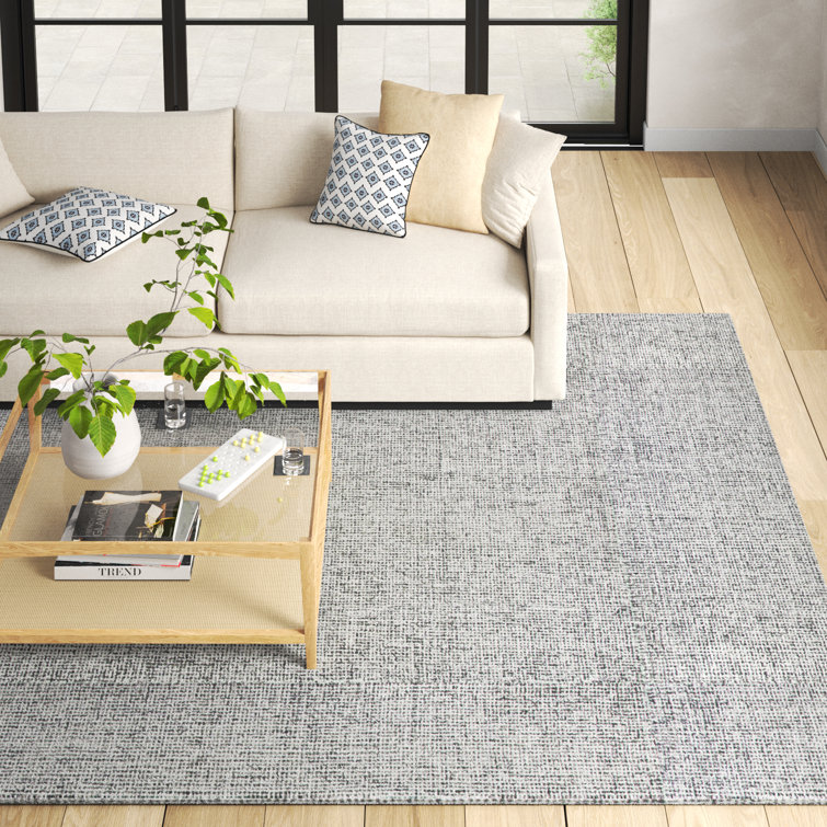Gray Hand-Tufted Wool Rectangular Area Rug 8' x 10'