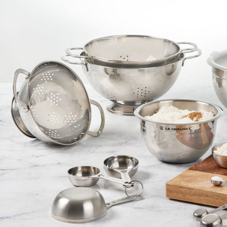 Le Creuset Large Stainless Steel Stackable Colanders Set of 3