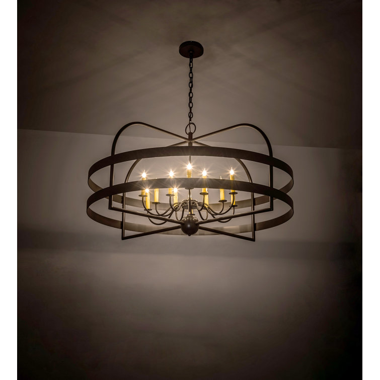 Timeless Bronze 12-Light Geometric Candle Chandelier