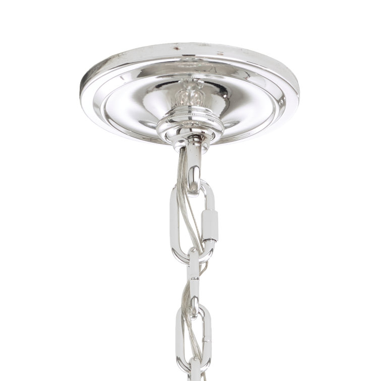 Elegant Baronet 28-Light Clear Optic Crystal Geometric Chandelier in Polished Stainless Steel