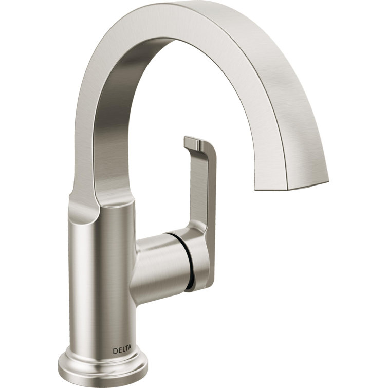 Stainless Steel Single Handle Bathroom Faucet with Drain Assembly