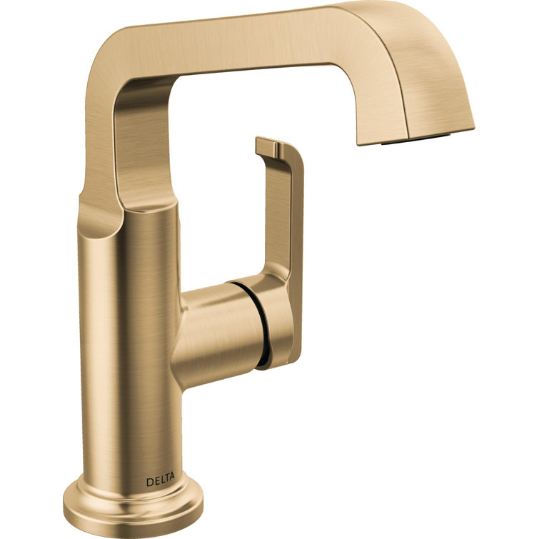 Champagne Bronze Tetra Single Hole Bathroom Faucet with Drain Assembly