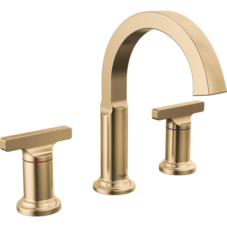 Champagne Bronze 3-Hole Widespread Bathroom Faucet with Drain Assembly