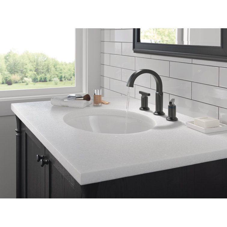 Tetra Matte Black Widespread Bathroom Faucet with Diamond Seal Technology