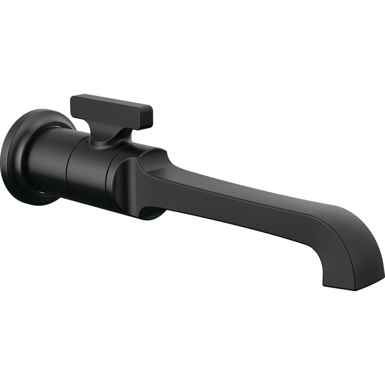 Sleek Matte Black Single Handle Wall Mount Bathroom Faucet