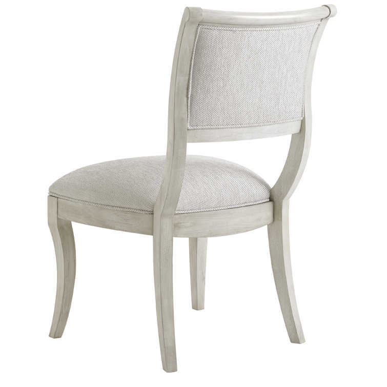 Transitional Cream Upholstered Wood Side Chair 22"x25.5"