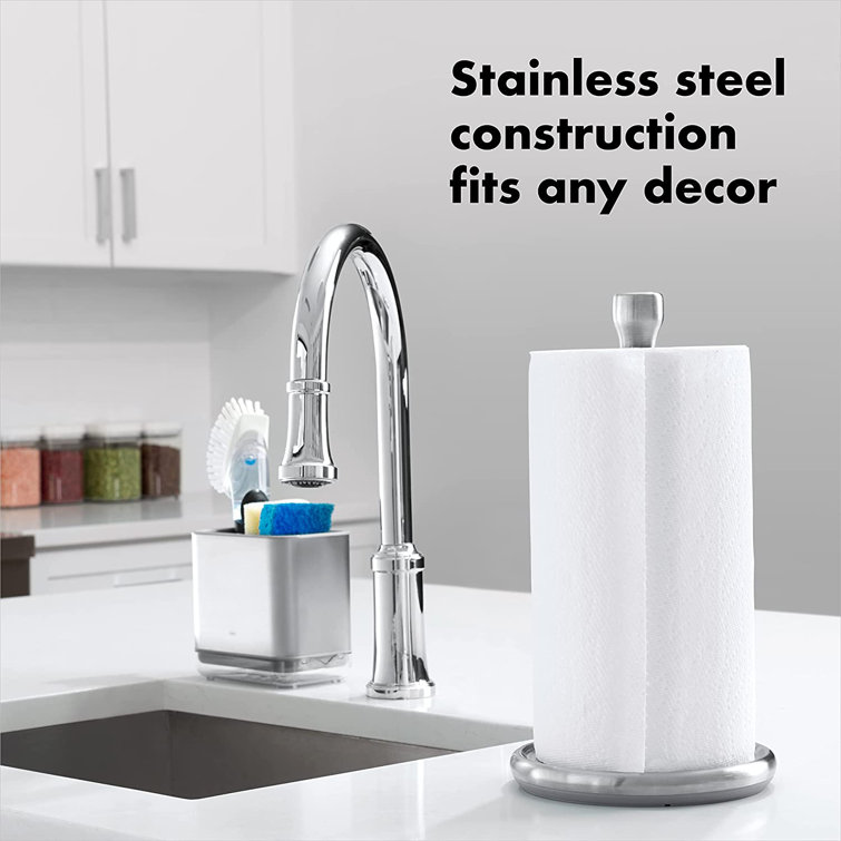 Stainless Steel Freestanding Paper Towel Holder with Weighted Base