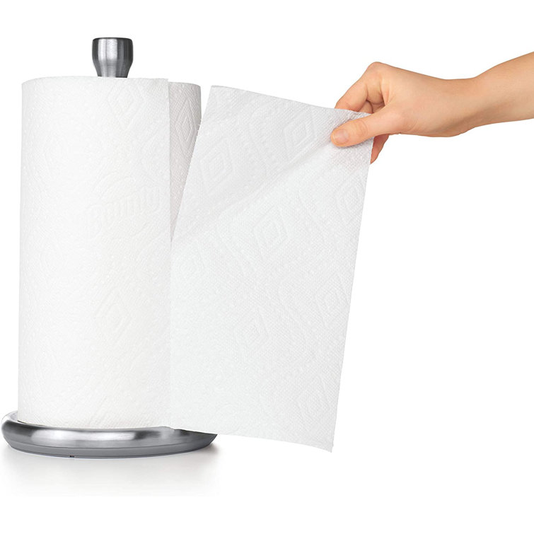 Stainless Steel Freestanding Paper Towel Holder with Weighted Base