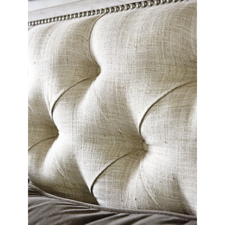 Sophisticated Queen Tufted Upholstered Headboard with Nailhead Trim