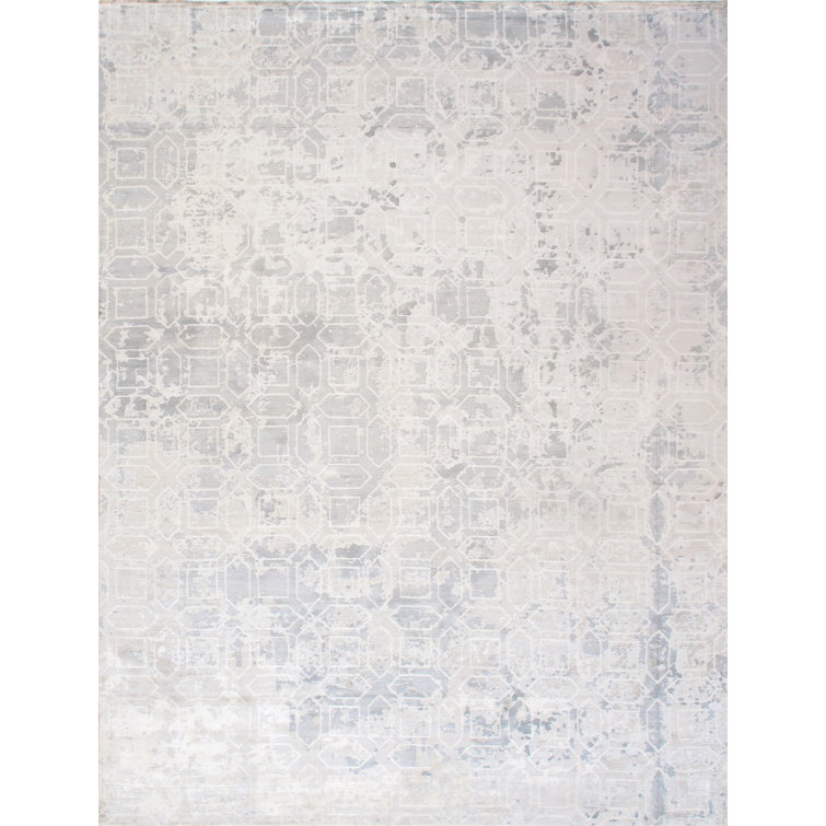 Beverly 6' x 9' Gray Abstract Wool Silk Area Rug