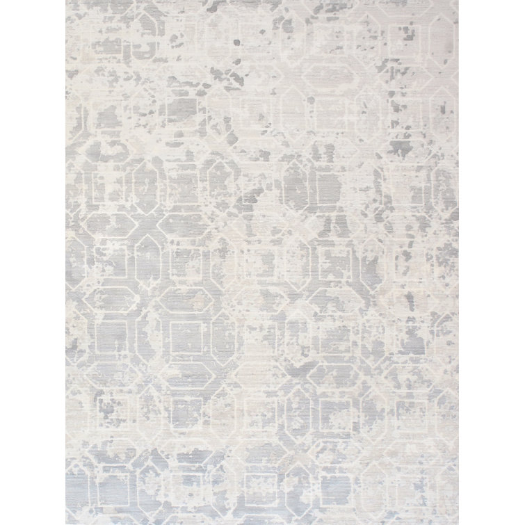 Beverly 6' x 9' Gray Abstract Wool Silk Area Rug