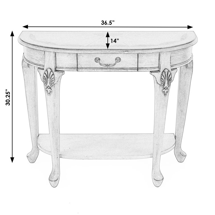 Plantation Cherry Demilune Console Table with Sunburst Top