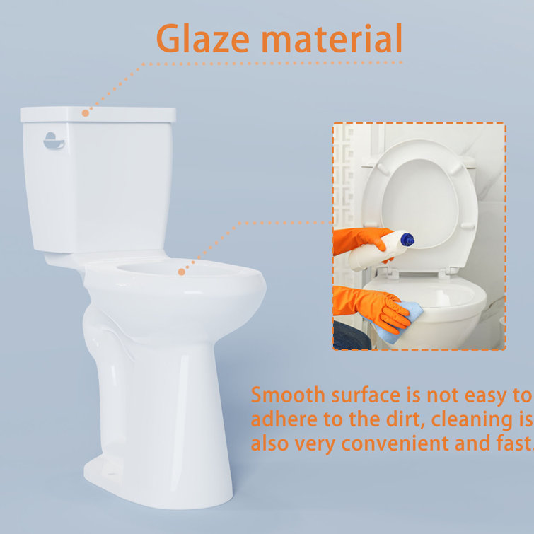 21-Inch High Efficiency White Ceramic Elongated Toilet
