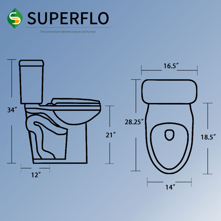 21-Inch High Efficiency White Ceramic Elongated Toilet