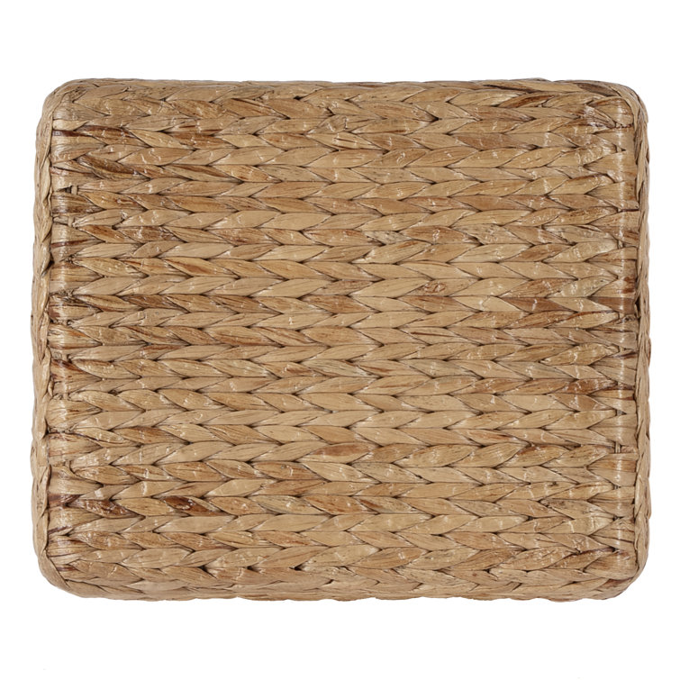 Golden Brown Backless Wicker Rattan Counter Stool