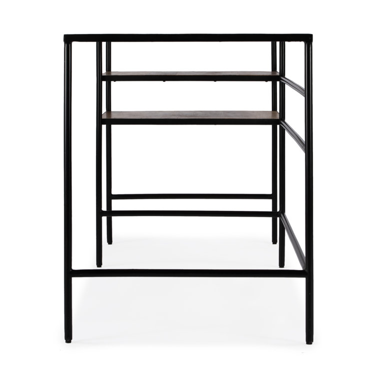 Jensen 55" Natural Mango Wood and Black Iron Home Office Desk