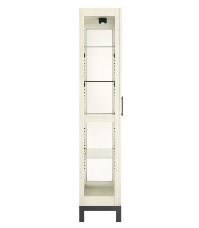 White Lighted Curio Cabinet with Glass Shelves