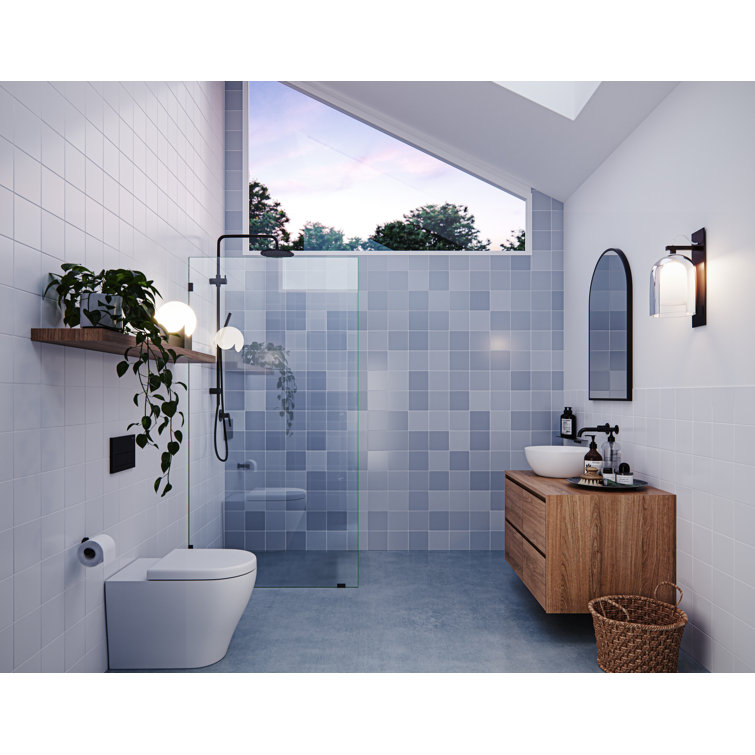 Vela Frameless Oil Rubbed Bronze Glass Shower Panel, 78" x 35"