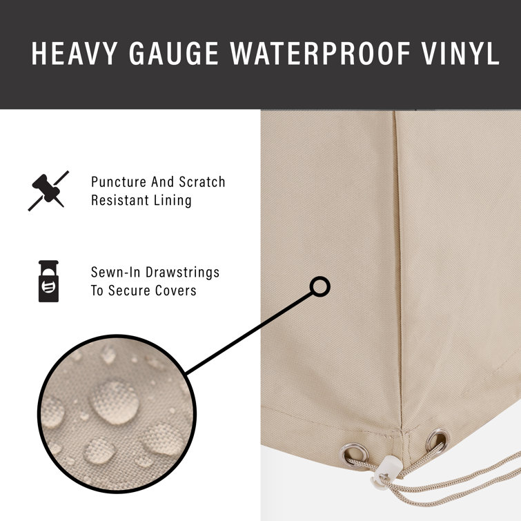 Tan Heavy-Duty Vinyl Outdoor Patio Sofa Cover