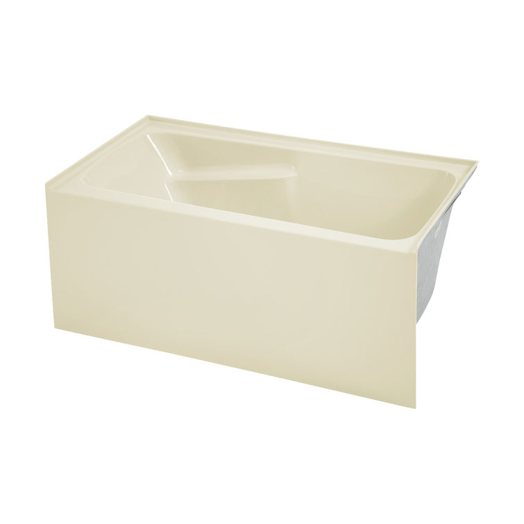 Voltaire Bisque Acrylic 54" x 30" Alcove Bathtub with Apron
