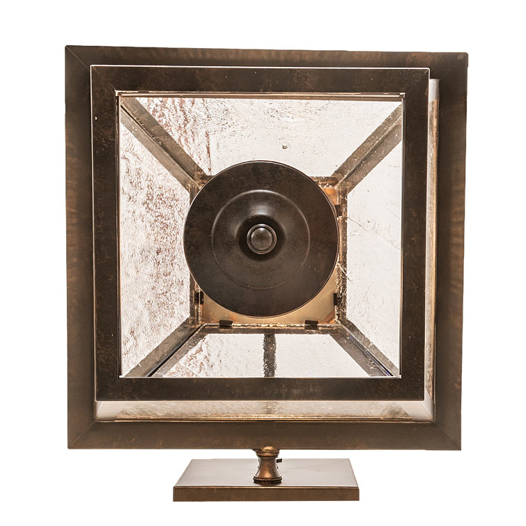 Antique Rust 3-Light Wall Lantern with Clear Seeded Glass
