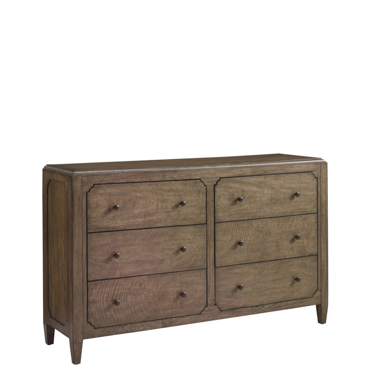 Brown Double Dresser with Mirror and Soft Close Drawers