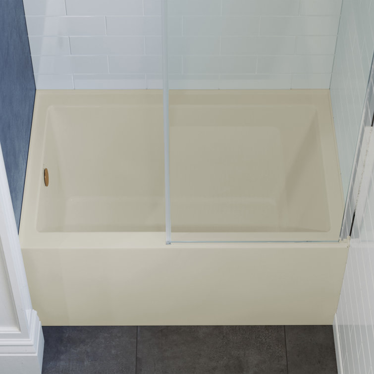 32" White Acrylic Alcove Bathtub with Apron